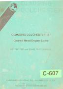 Clausing-Clausing 18\"/21\", Geared Head Centre Lathe Operation and Spare Parts Manual 2007-18\"-21\"-02